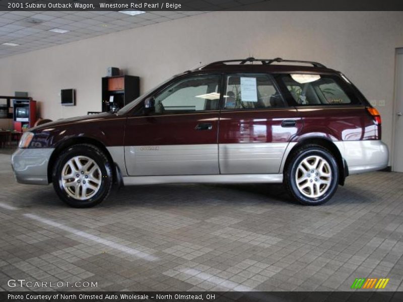 Winestone Red Pearl / Beige 2001 Subaru Outback Wagon