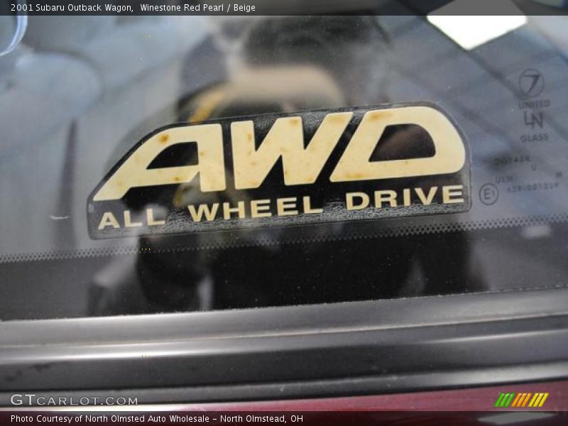 Winestone Red Pearl / Beige 2001 Subaru Outback Wagon