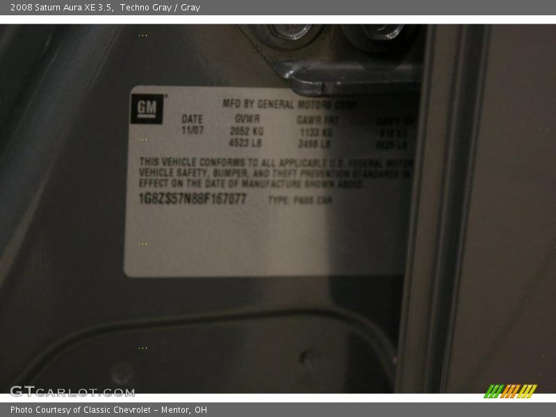 Techno Gray / Gray 2008 Saturn Aura XE 3.5