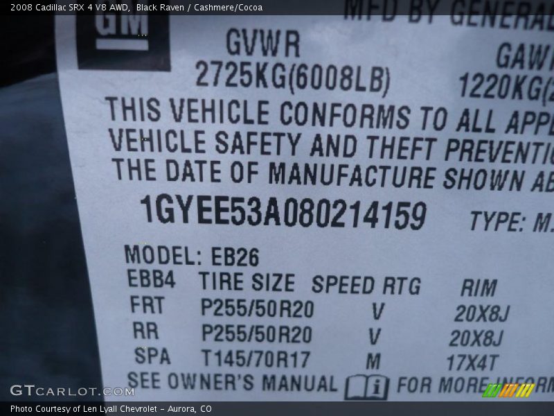 Black Raven / Cashmere/Cocoa 2008 Cadillac SRX 4 V8 AWD