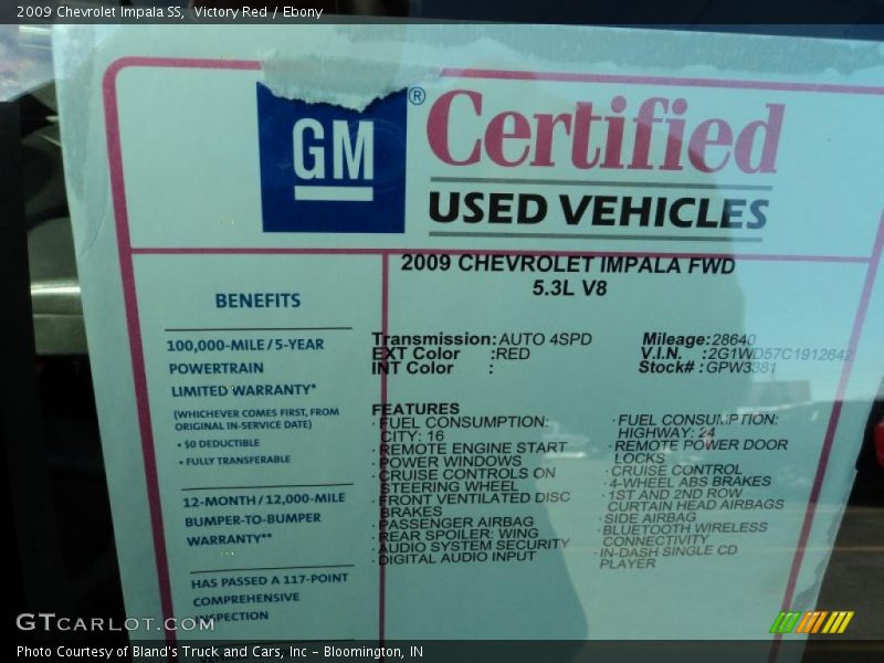 Victory Red / Ebony 2009 Chevrolet Impala SS