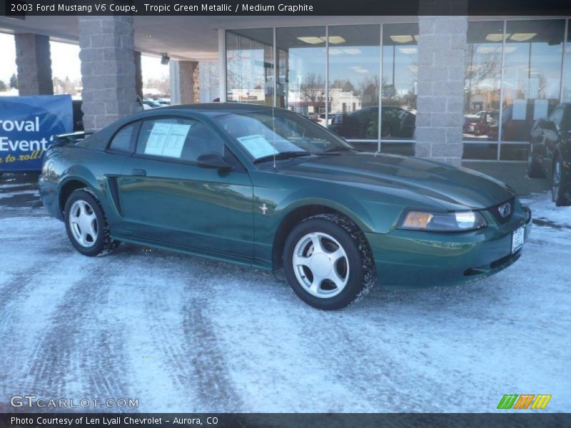 Tropic Green Metallic / Medium Graphite 2003 Ford Mustang V6 Coupe