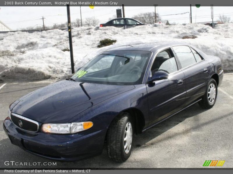 Midnight Blue Metallic / Medium Gray 2003 Buick Century Custom