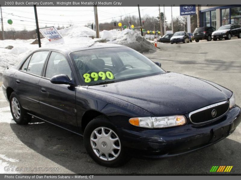 Midnight Blue Metallic / Medium Gray 2003 Buick Century Custom