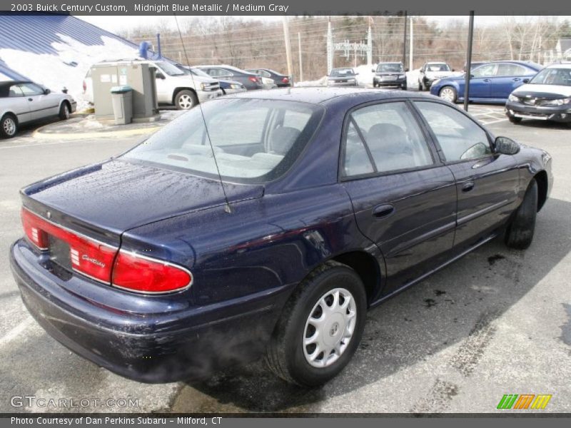 Midnight Blue Metallic / Medium Gray 2003 Buick Century Custom