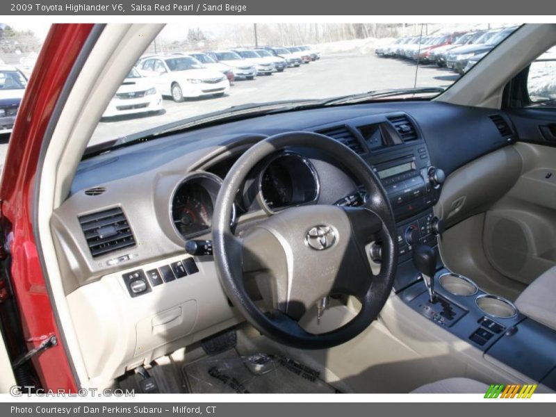 Salsa Red Pearl / Sand Beige 2009 Toyota Highlander V6