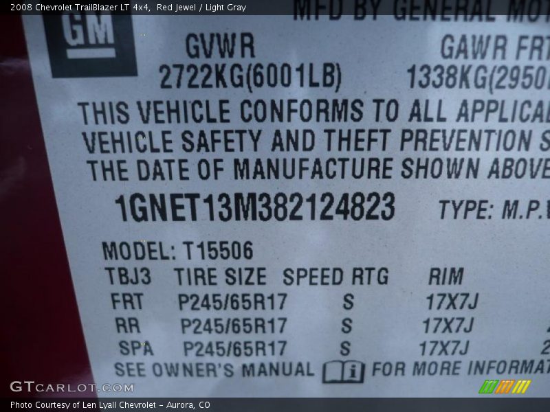 Red Jewel / Light Gray 2008 Chevrolet TrailBlazer LT 4x4