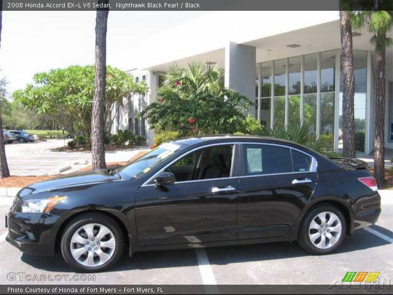 Nighthawk Black Pearl / Black 2008 Honda Accord EX-L V6 Sedan