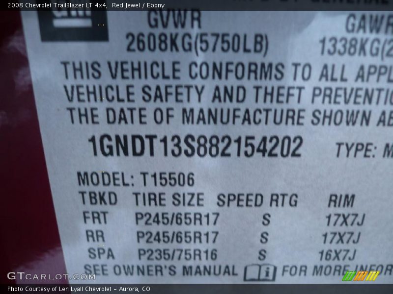 Red Jewel / Ebony 2008 Chevrolet TrailBlazer LT 4x4