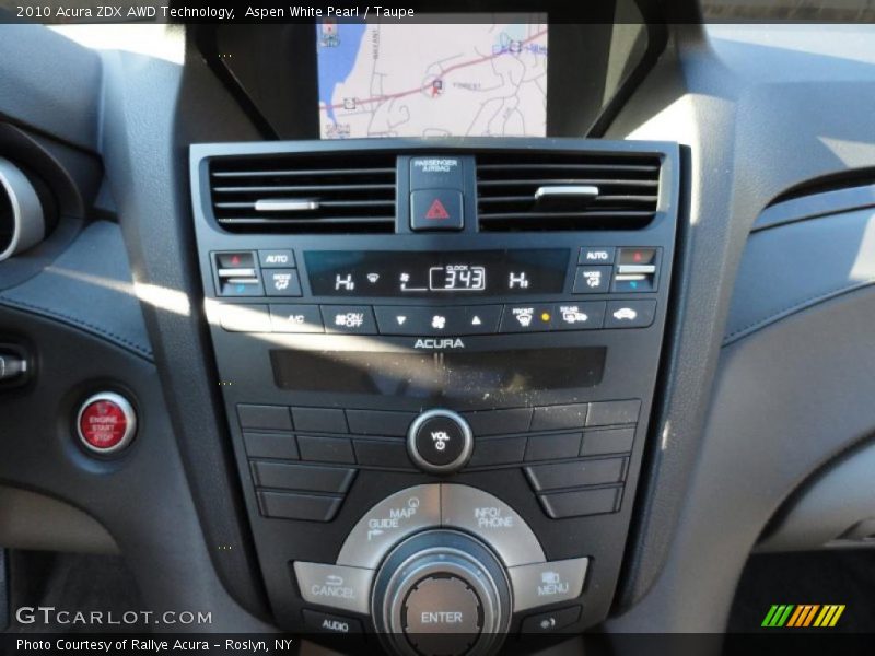 Controls of 2010 ZDX AWD Technology