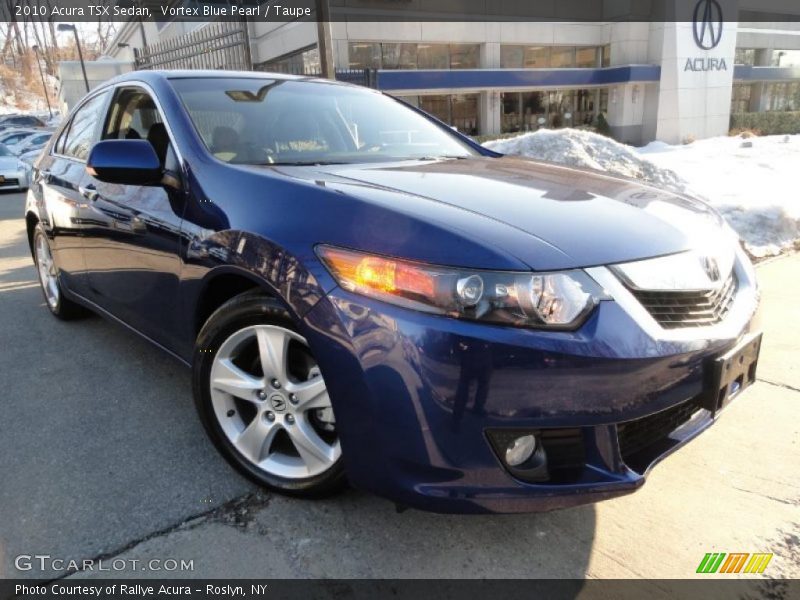 Vortex Blue Pearl / Taupe 2010 Acura TSX Sedan