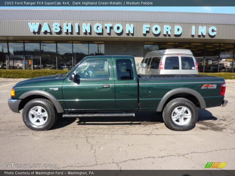 Dark Highland Green Metallic / Medium Pebble 2003 Ford Ranger FX4 SuperCab 4x4
