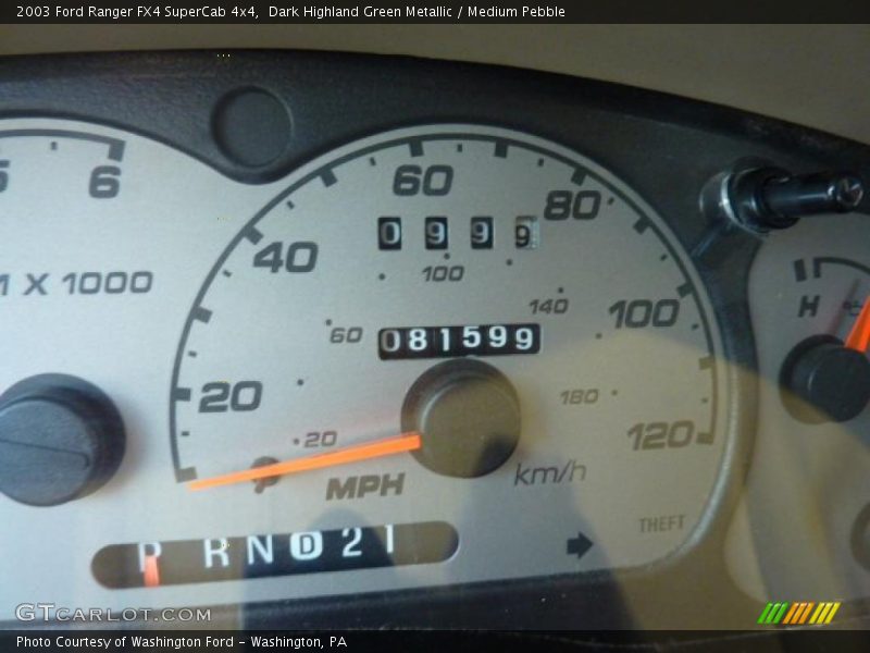 Dark Highland Green Metallic / Medium Pebble 2003 Ford Ranger FX4 SuperCab 4x4