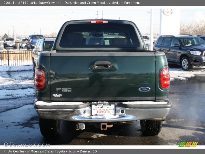 Dark Highland Green Metallic / Medium Parchment 2001 Ford F150 Lariat SuperCrew 4x4