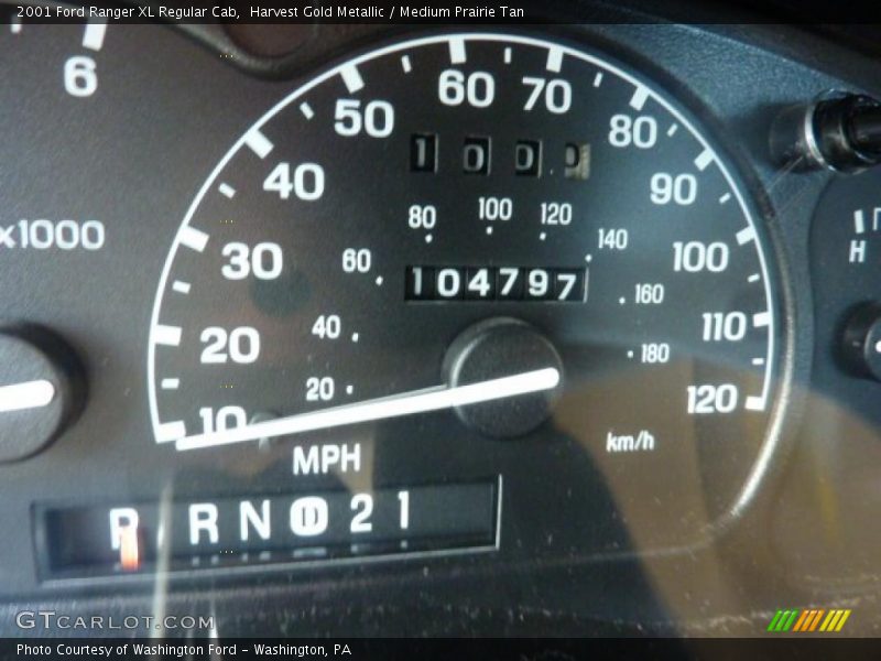 Harvest Gold Metallic / Medium Prairie Tan 2001 Ford Ranger XL Regular Cab