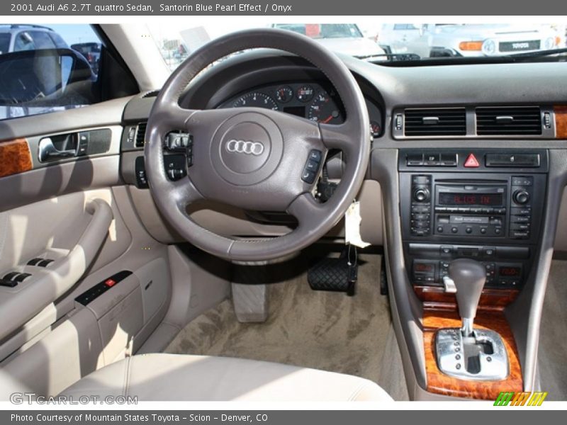 Santorin Blue Pearl Effect / Onyx 2001 Audi A6 2.7T quattro Sedan