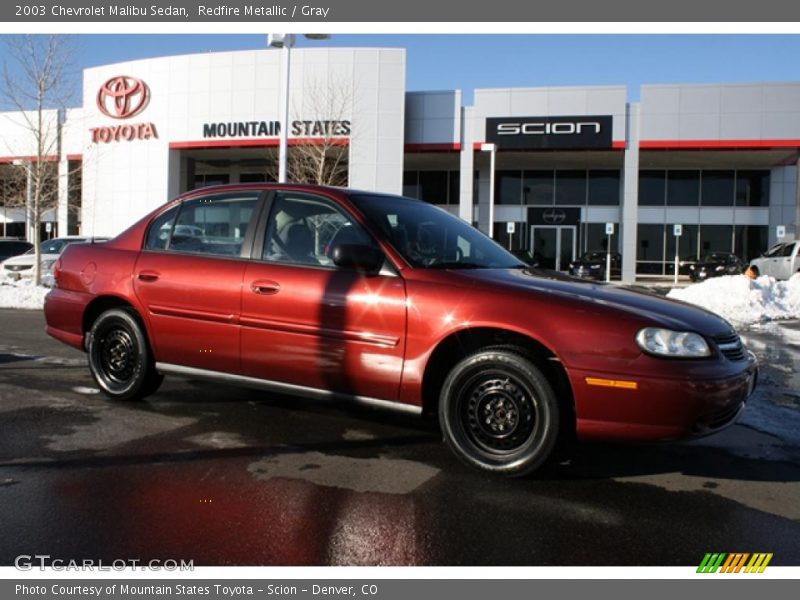 Redfire Metallic / Gray 2003 Chevrolet Malibu Sedan