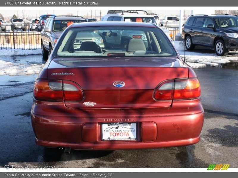 Redfire Metallic / Gray 2003 Chevrolet Malibu Sedan