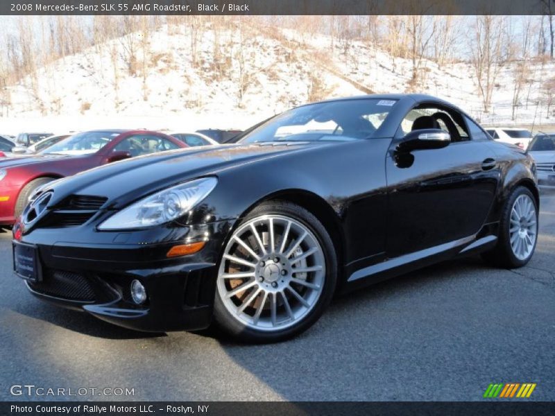 Black / Black 2008 Mercedes-Benz SLK 55 AMG Roadster