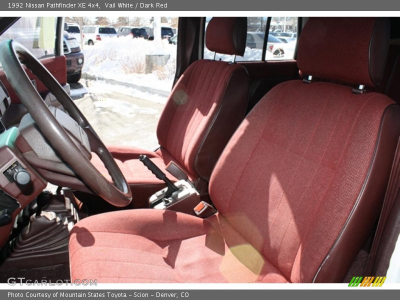 Vail White / Dark Red 1992 Nissan Pathfinder XE 4x4