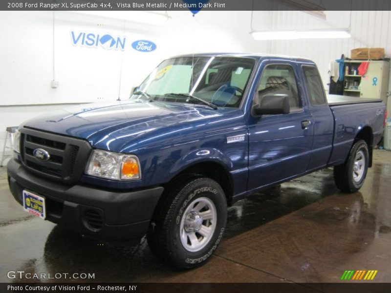 Vista Blue Metallic / Medium Dark Flint 2008 Ford Ranger XL SuperCab 4x4