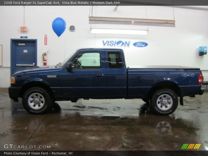 Vista Blue Metallic / Medium Dark Flint 2008 Ford Ranger XL SuperCab 4x4