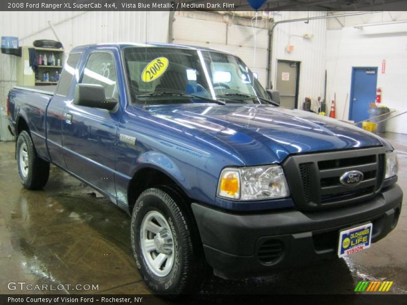 Vista Blue Metallic / Medium Dark Flint 2008 Ford Ranger XL SuperCab 4x4