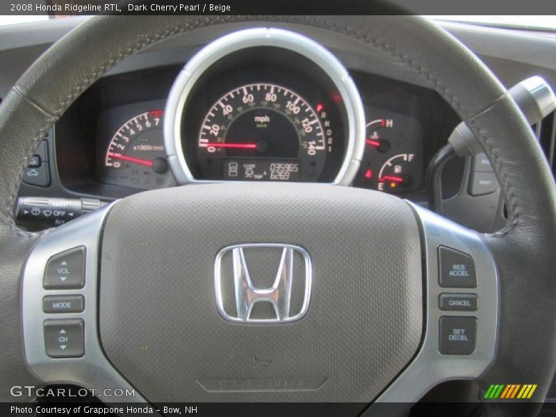 Dark Cherry Pearl / Beige 2008 Honda Ridgeline RTL