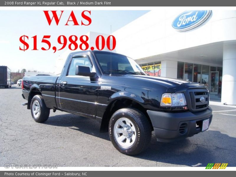 Black / Medium Dark Flint 2008 Ford Ranger XL Regular Cab