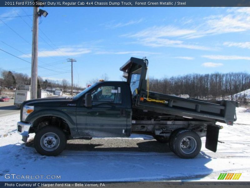 Forest Green Metallic / Steel 2011 Ford F350 Super Duty XL Regular Cab 4x4 Chassis Dump Truck