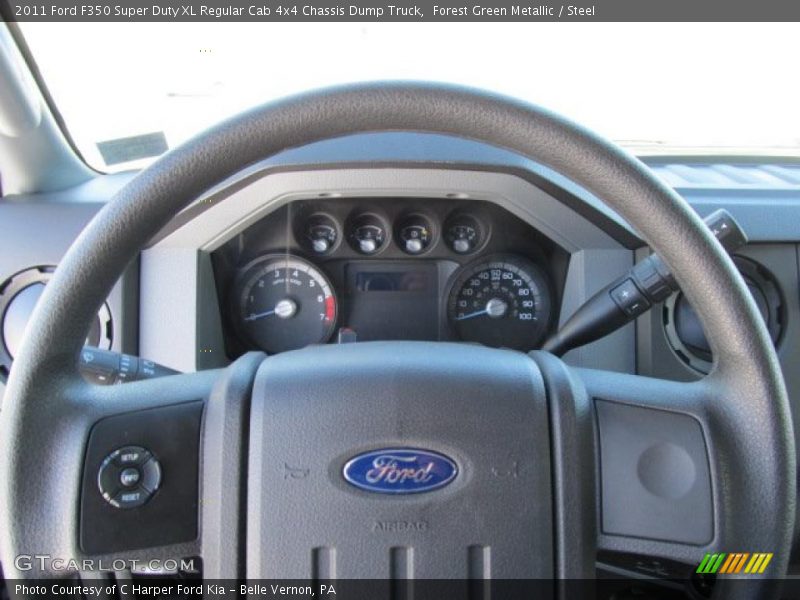 Forest Green Metallic / Steel 2011 Ford F350 Super Duty XL Regular Cab 4x4 Chassis Dump Truck