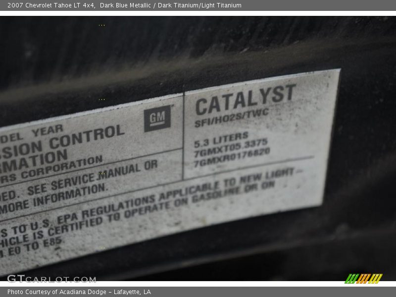 Dark Blue Metallic / Dark Titanium/Light Titanium 2007 Chevrolet Tahoe LT 4x4