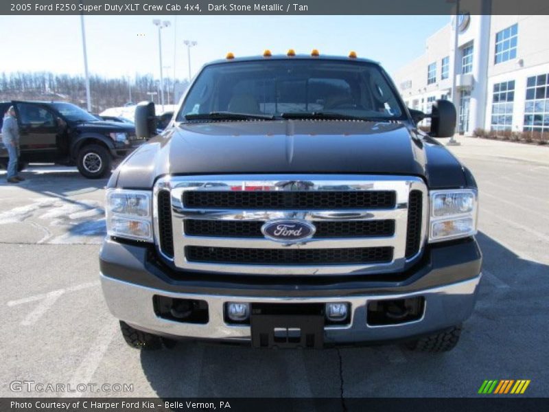Dark Stone Metallic / Tan 2005 Ford F250 Super Duty XLT Crew Cab 4x4