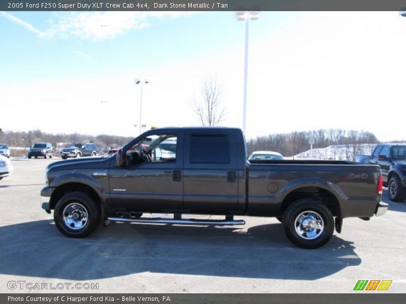 Dark Stone Metallic / Tan 2005 Ford F250 Super Duty XLT Crew Cab 4x4