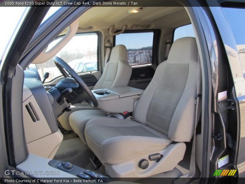 Dark Stone Metallic / Tan 2005 Ford F250 Super Duty XLT Crew Cab 4x4