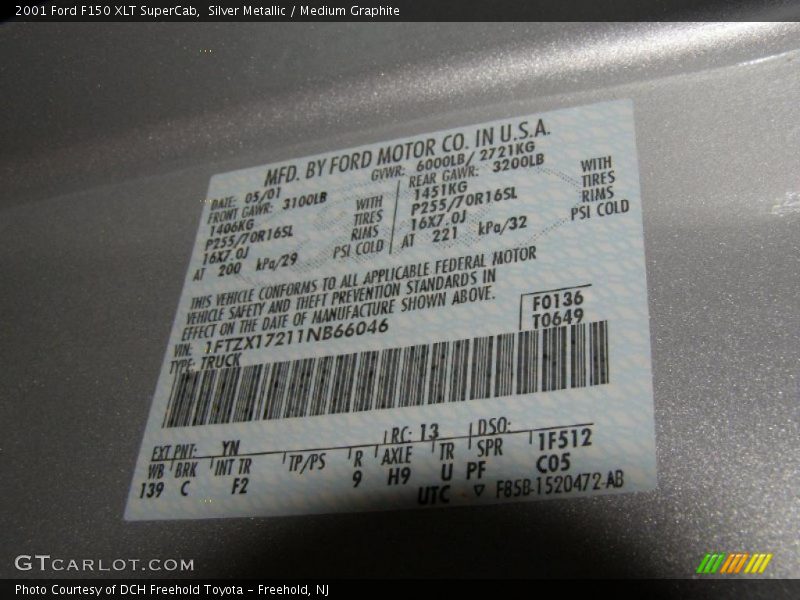Silver Metallic / Medium Graphite 2001 Ford F150 XLT SuperCab