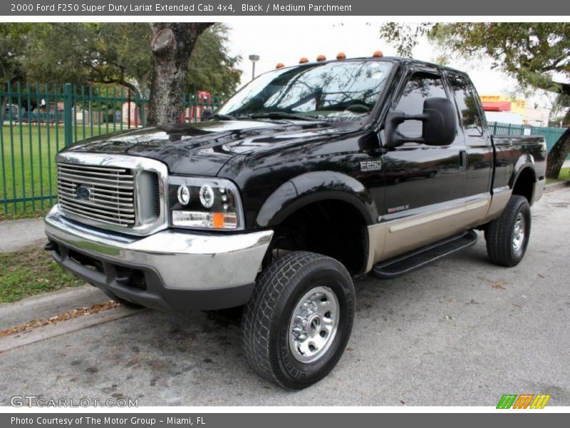 Black / Medium Parchment 2000 Ford F250 Super Duty Lariat Extended Cab 4x4