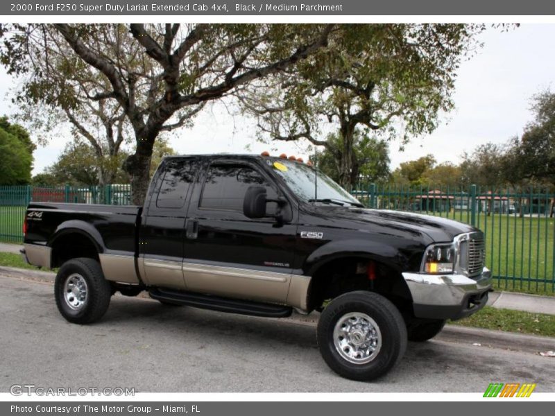 Black / Medium Parchment 2000 Ford F250 Super Duty Lariat Extended Cab 4x4