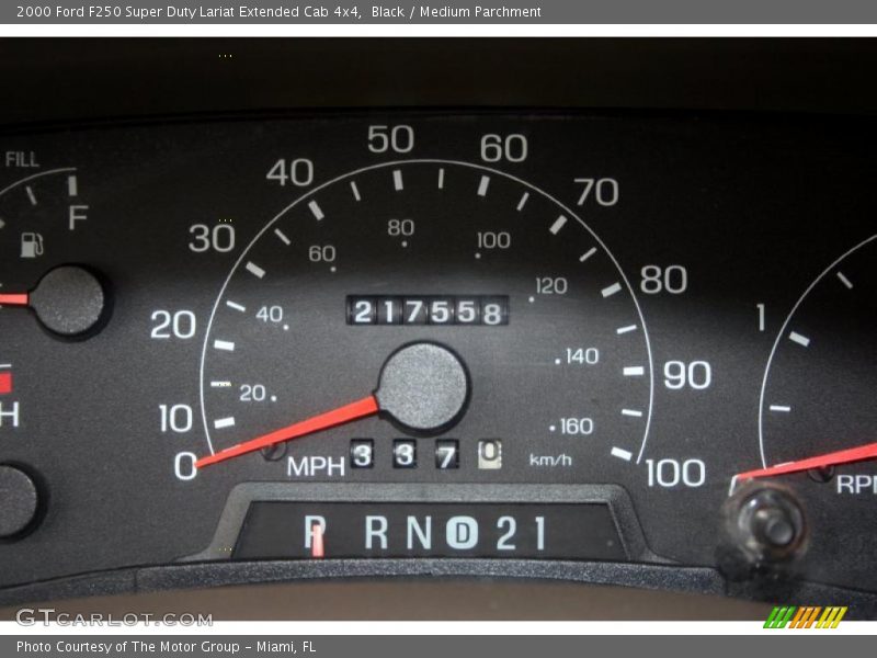 Black / Medium Parchment 2000 Ford F250 Super Duty Lariat Extended Cab 4x4