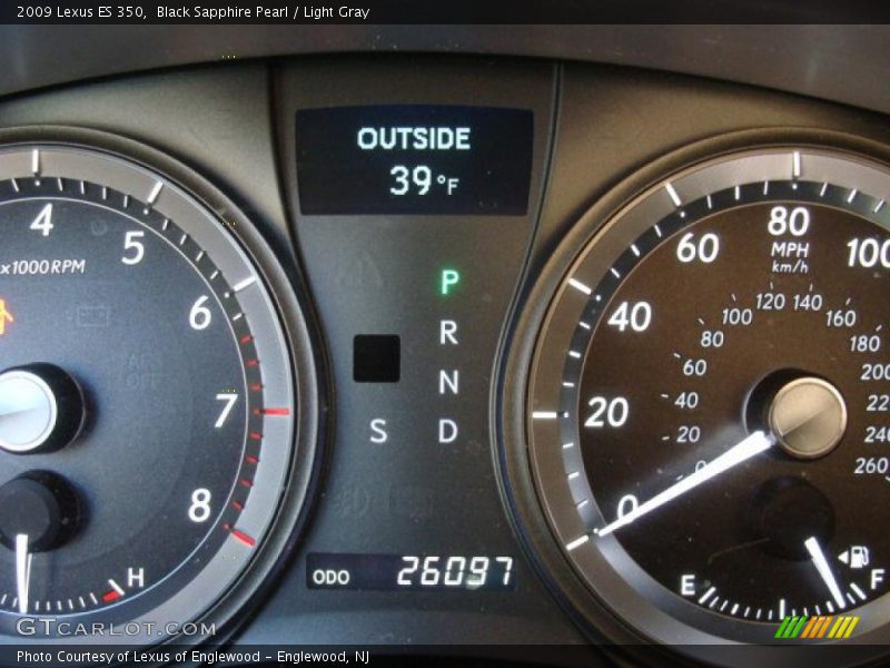 Black Sapphire Pearl / Light Gray 2009 Lexus ES 350