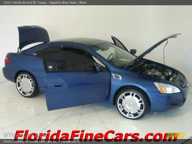 Sapphire Blue Pearl / Black 2003 Honda Accord EX Coupe