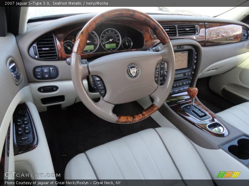Seafrost Metallic / Ivory/Mocha 2007 Jaguar S-Type 3.0