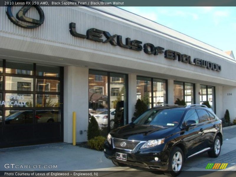 Black Sapphire Pearl / Black/Brown Walnut 2010 Lexus RX 350 AWD
