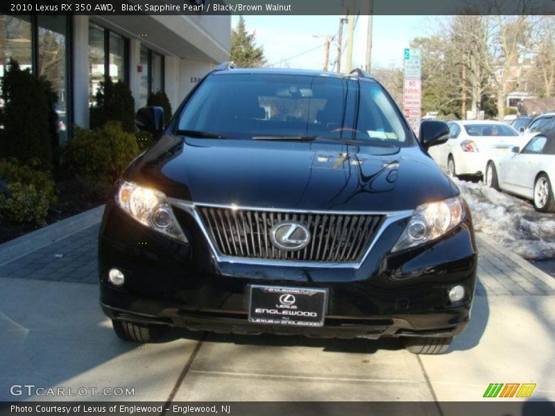 Black Sapphire Pearl / Black/Brown Walnut 2010 Lexus RX 350 AWD
