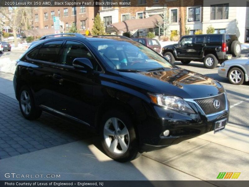 Black Sapphire Pearl / Black/Brown Walnut 2010 Lexus RX 350 AWD