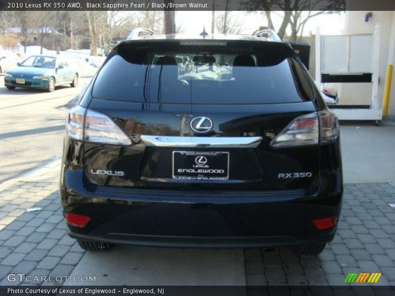 Black Sapphire Pearl / Black/Brown Walnut 2010 Lexus RX 350 AWD
