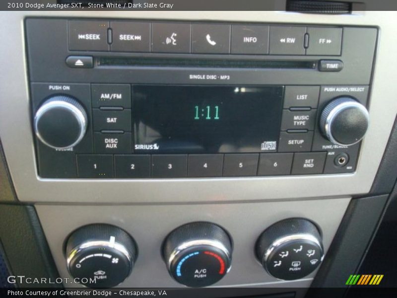 Stone White / Dark Slate Gray 2010 Dodge Avenger SXT