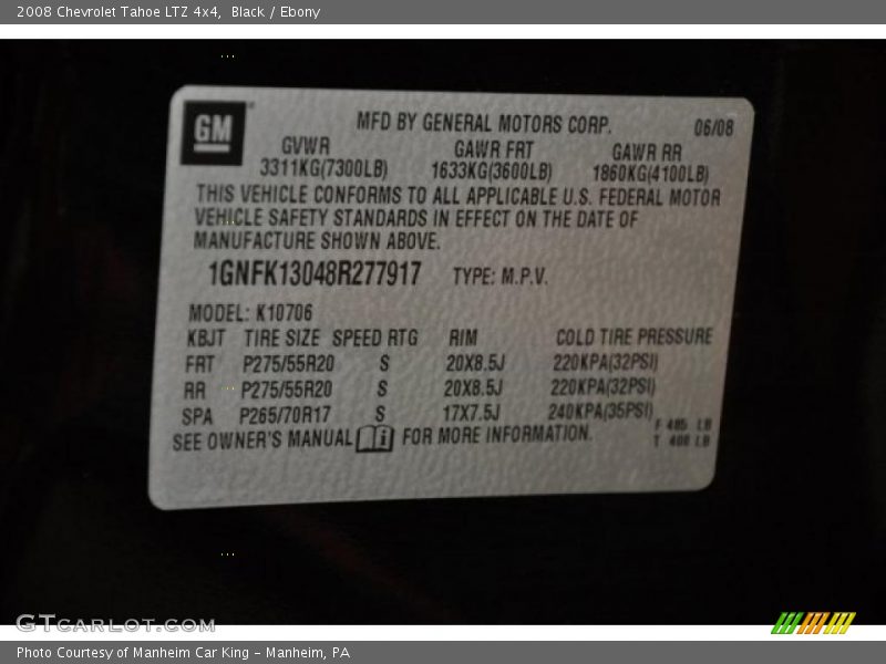 Black / Ebony 2008 Chevrolet Tahoe LTZ 4x4