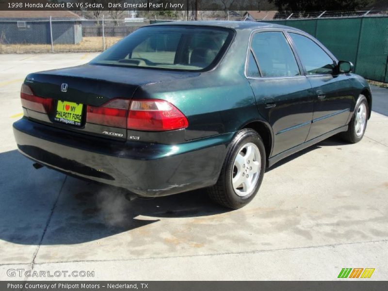Dark Emerald Pearl / Ivory 1998 Honda Accord EX V6 Sedan