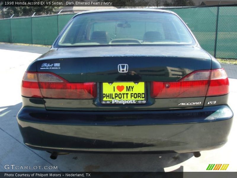 Dark Emerald Pearl / Ivory 1998 Honda Accord EX V6 Sedan